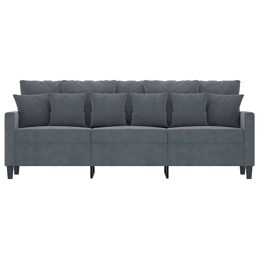 Canapé à 3 places Gris foncé 180 cm Velours - 3