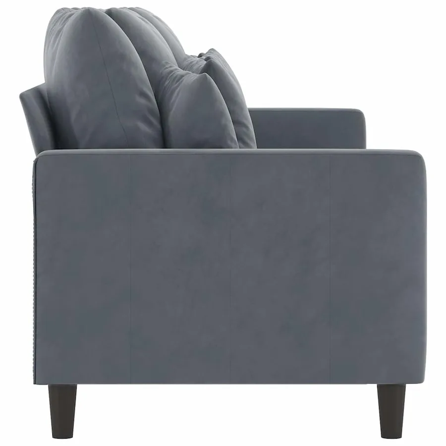 Canapé à 3 places Gris foncé 180 cm Velours - 4