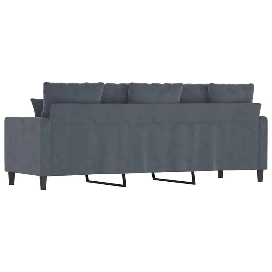 Canapé à 3 places Gris foncé 180 cm Velours - 5