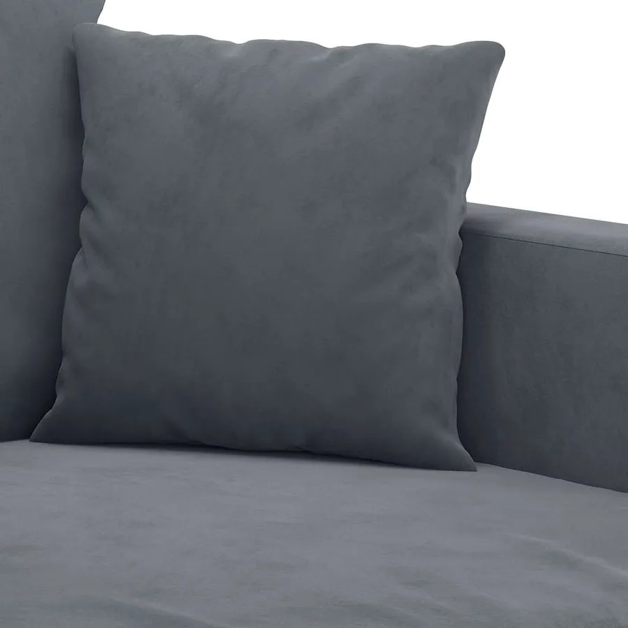 Canapé à 3 places Gris foncé 180 cm Velours - 6