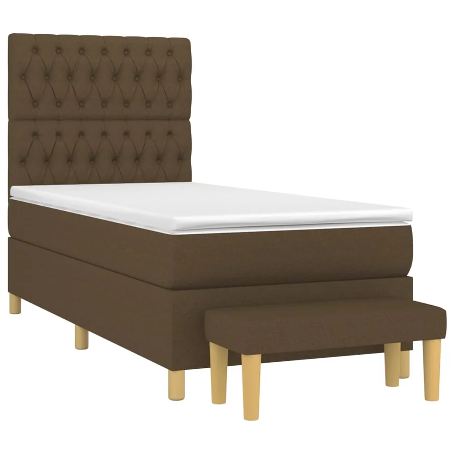 Sommier à lattes de lit avec matelas Marron foncé 90x200 cm - 3