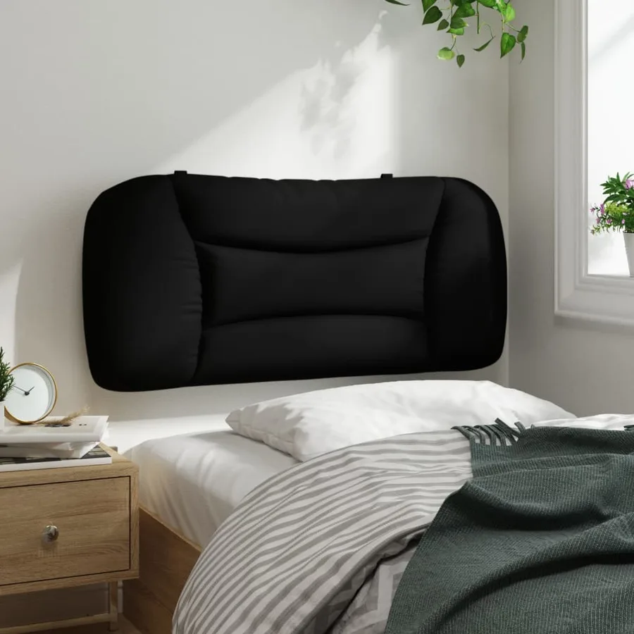 Coussin de tête de lit Hvar noir 90 cm tissu - 4
