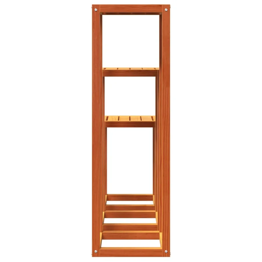 Supports pour plantes 3 pcs marron cire bois de pin massif - 6