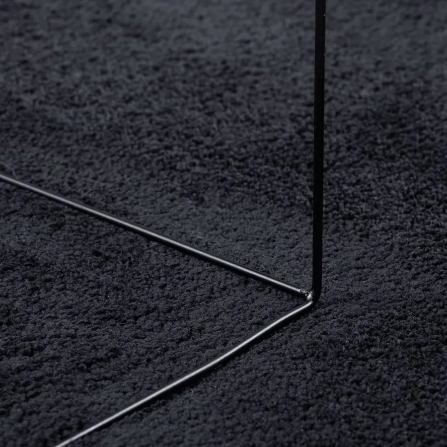 Tapis OVIEDO à poils courts noir 120x120 cm - 8