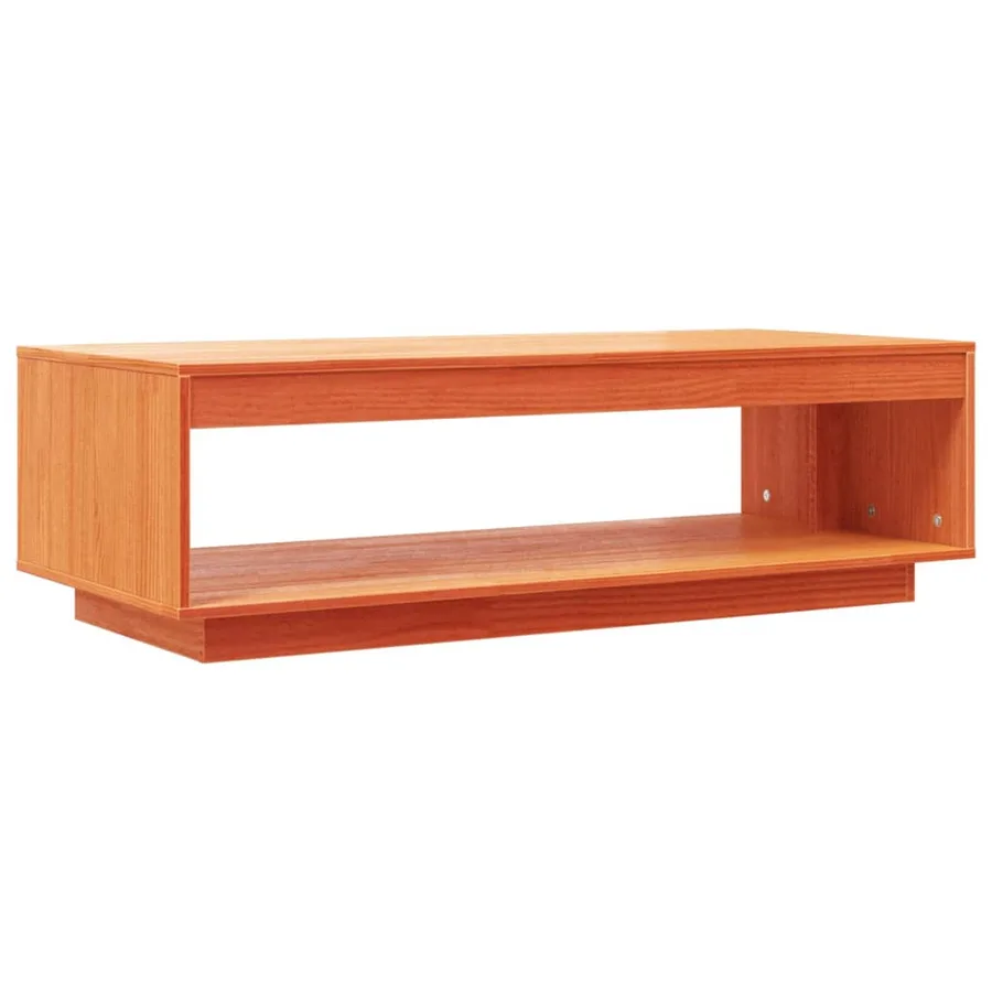 Table basse cire marron 110x50x33,5 cm bois massif de pin - 2