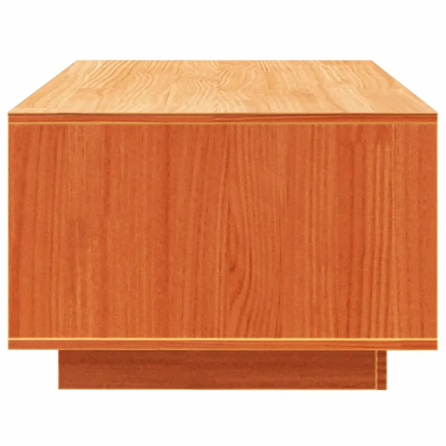 Table basse cire marron 110x50x33,5 cm bois massif de pin - 6