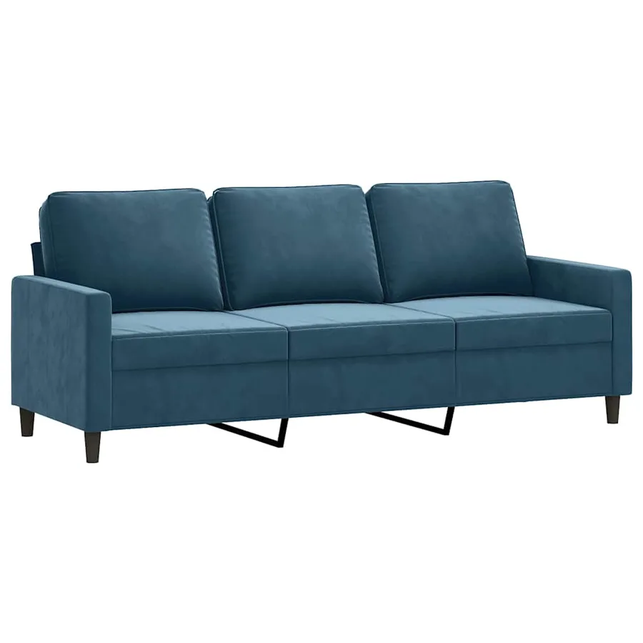 Canapé à 3 places Bleu 180 cm Velours - 2