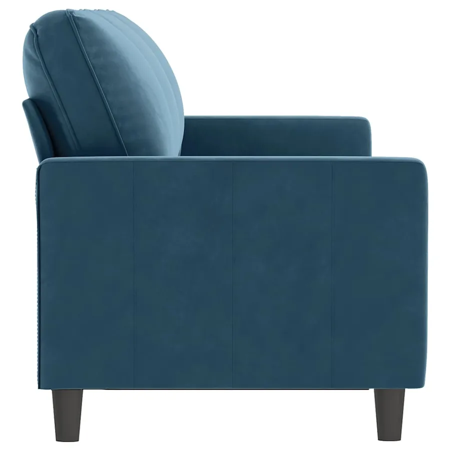 Canapé à 3 places Bleu 180 cm Velours - 4