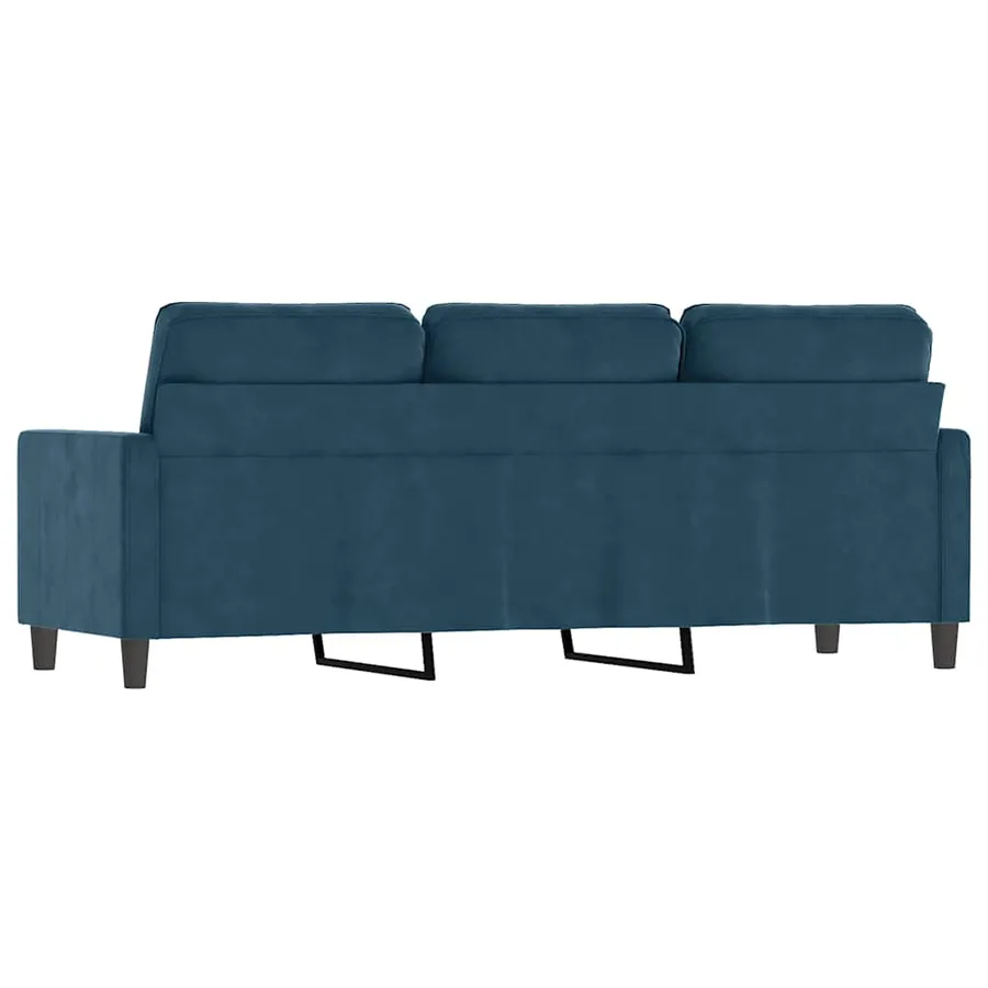 Canapé à 3 places Bleu 180 cm Velours - 5