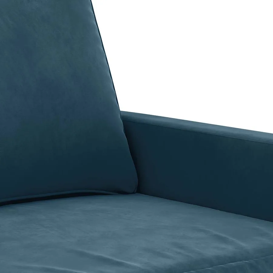 Canapé à 3 places Bleu 180 cm Velours - 6