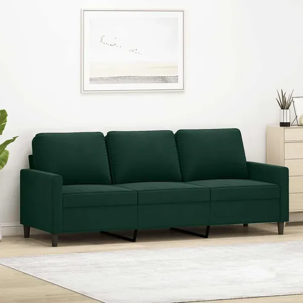 Canapé à 3 places Vert foncé 180 cm Velours