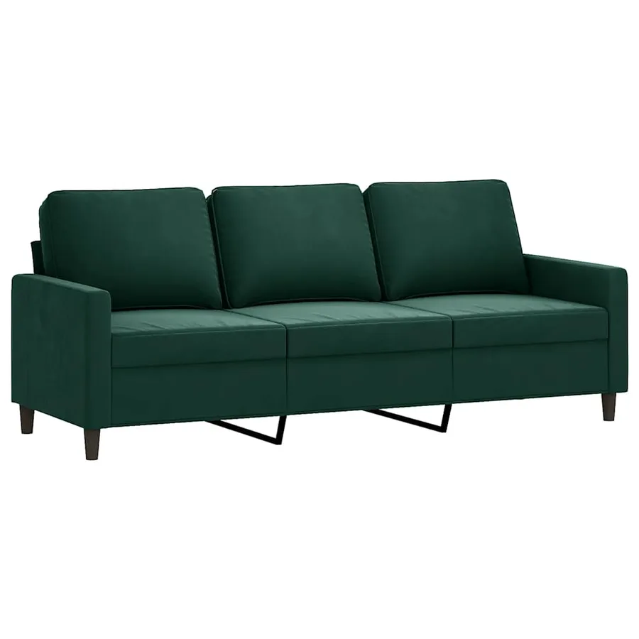 Canapé à 3 places Vert foncé 180 cm Velours - 2