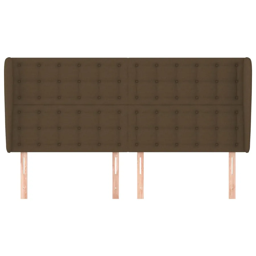 Tête de lit avec oreilles Marron foncé 183x23x118/128 cm Tissu - 3