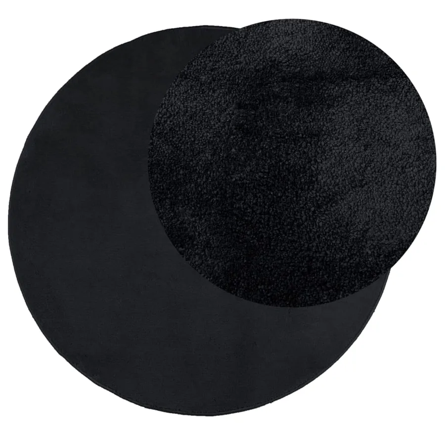 Tapis OVIEDO à poils courts noir Ø 200 cm - 3