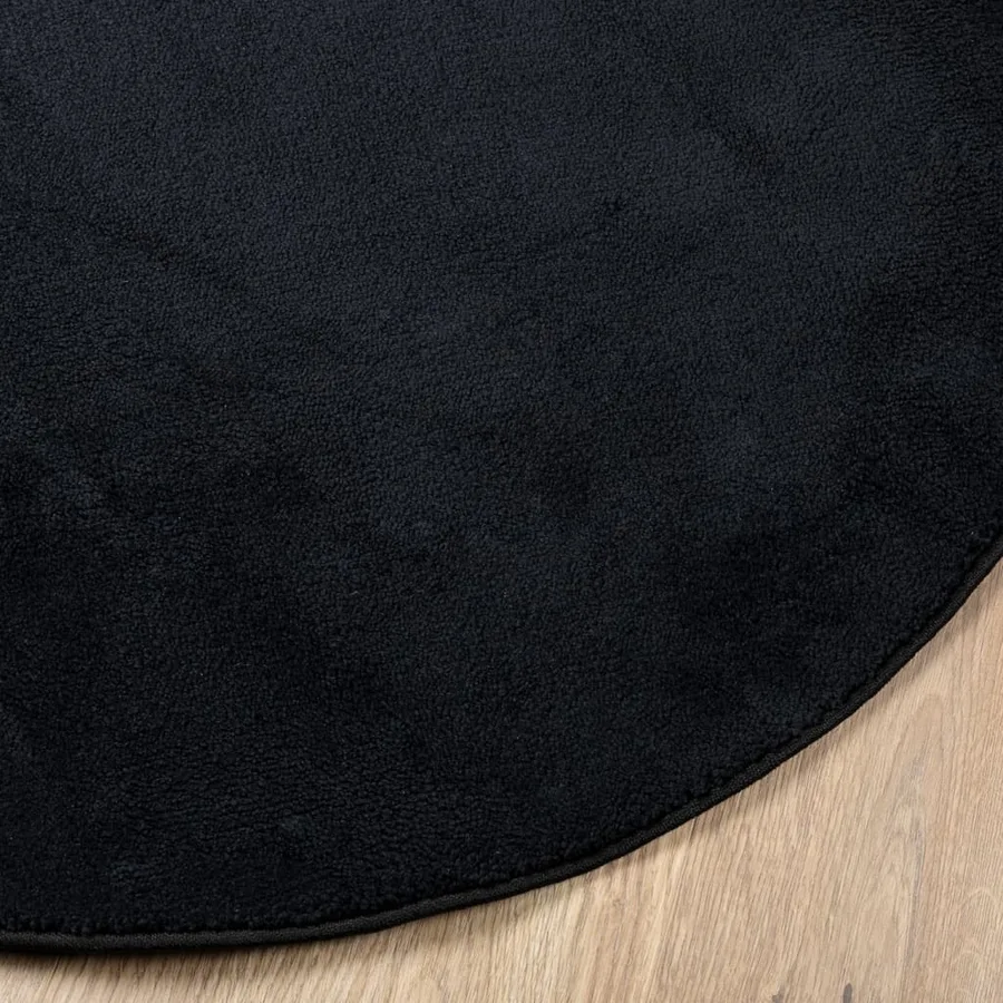 Tapis OVIEDO à poils courts noir Ø 200 cm - 4