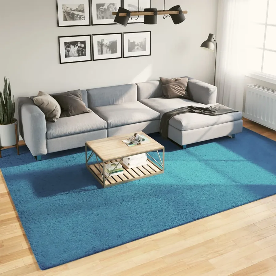 Tapis OVIEDO à poils courts turquoise 240x340 cm