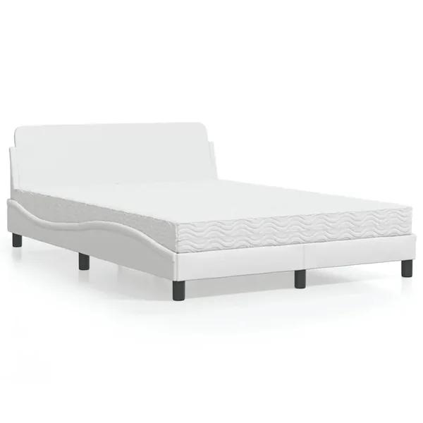 Lit avec matelas Dover blanc 140x200 cm similicuir