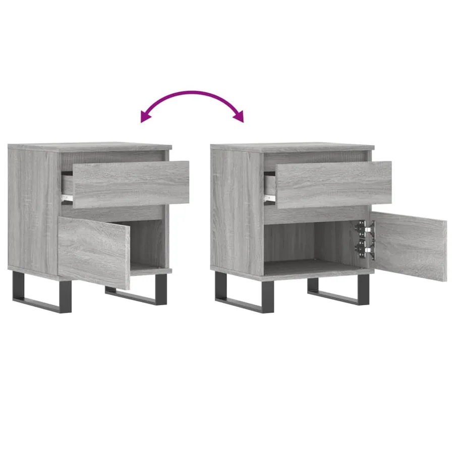 Table de chevet sonoma gris 40x35x50 cm bois d’ingénierie - 10