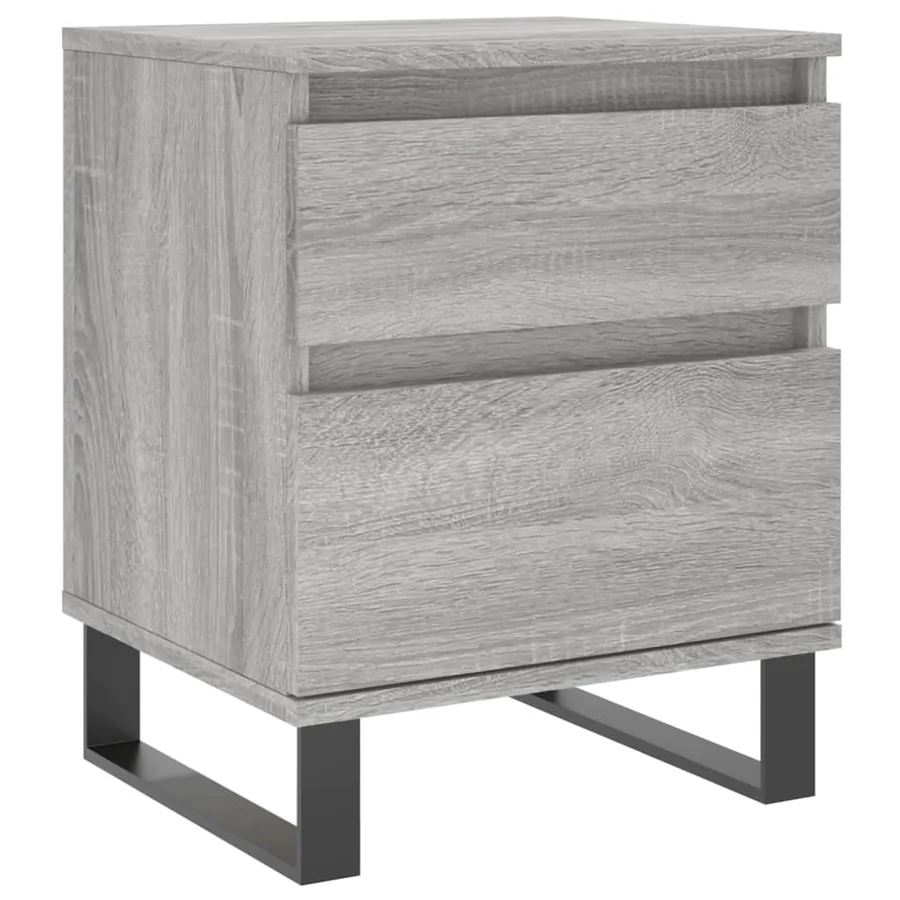 Table de chevet sonoma gris 40x35x50 cm bois d’ingénierie - 2