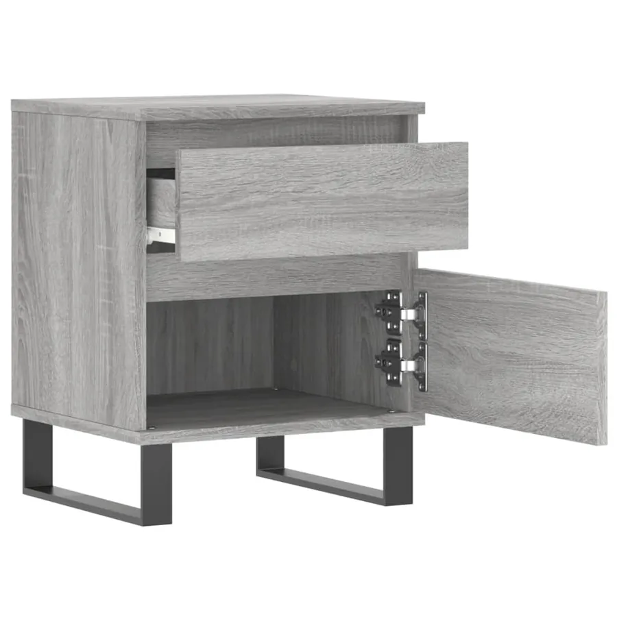 Table de chevet sonoma gris 40x35x50 cm bois d’ingénierie - 4