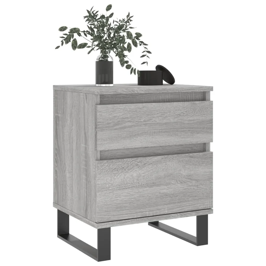 Table de chevet sonoma gris 40x35x50 cm bois d’ingénierie - 9