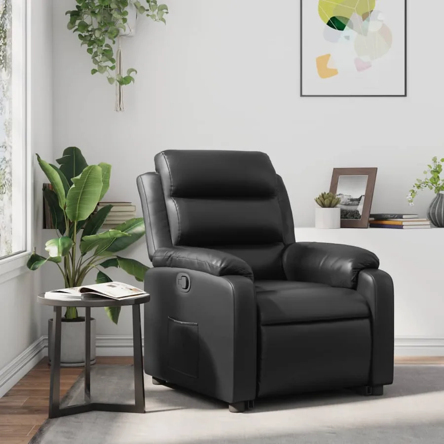 Fauteuil inclinable Noir Similicuir