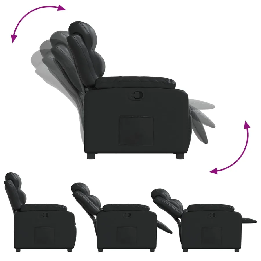Fauteuil inclinable Noir Similicuir - 4
