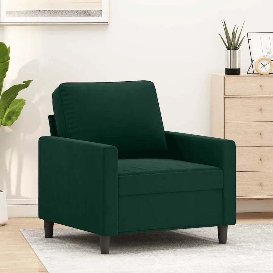 Fauteuil Vert foncé 60 cm Velours