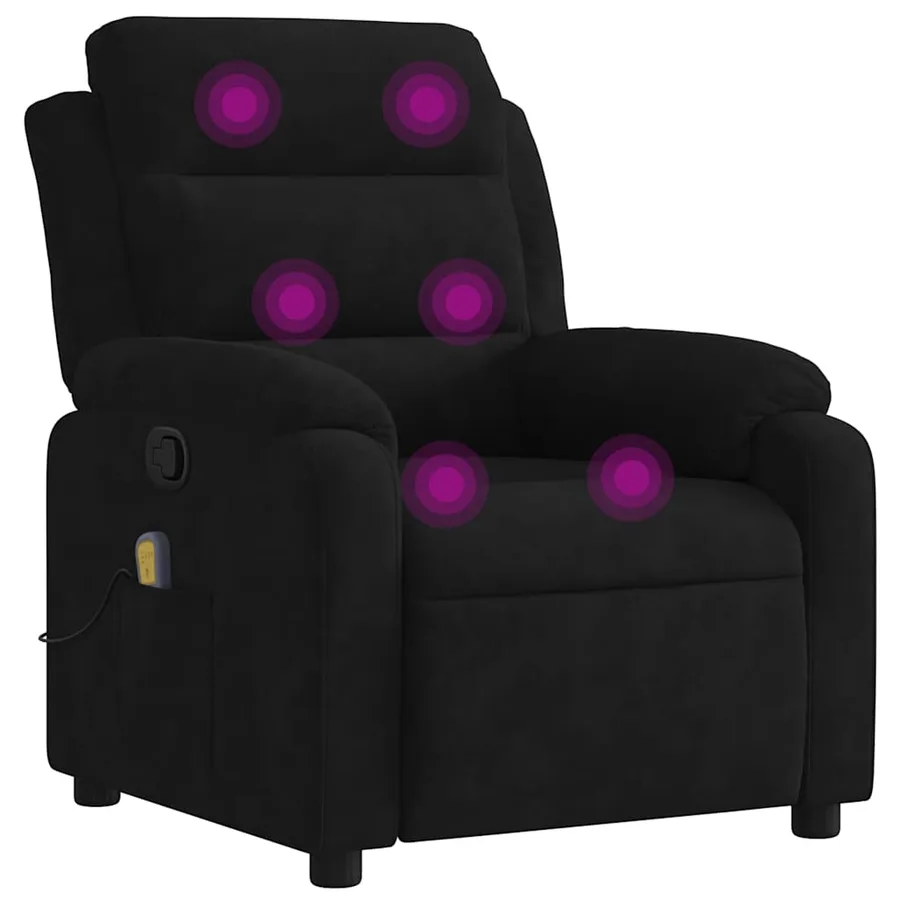 Fauteuil de massage inclinable noir velours - 2