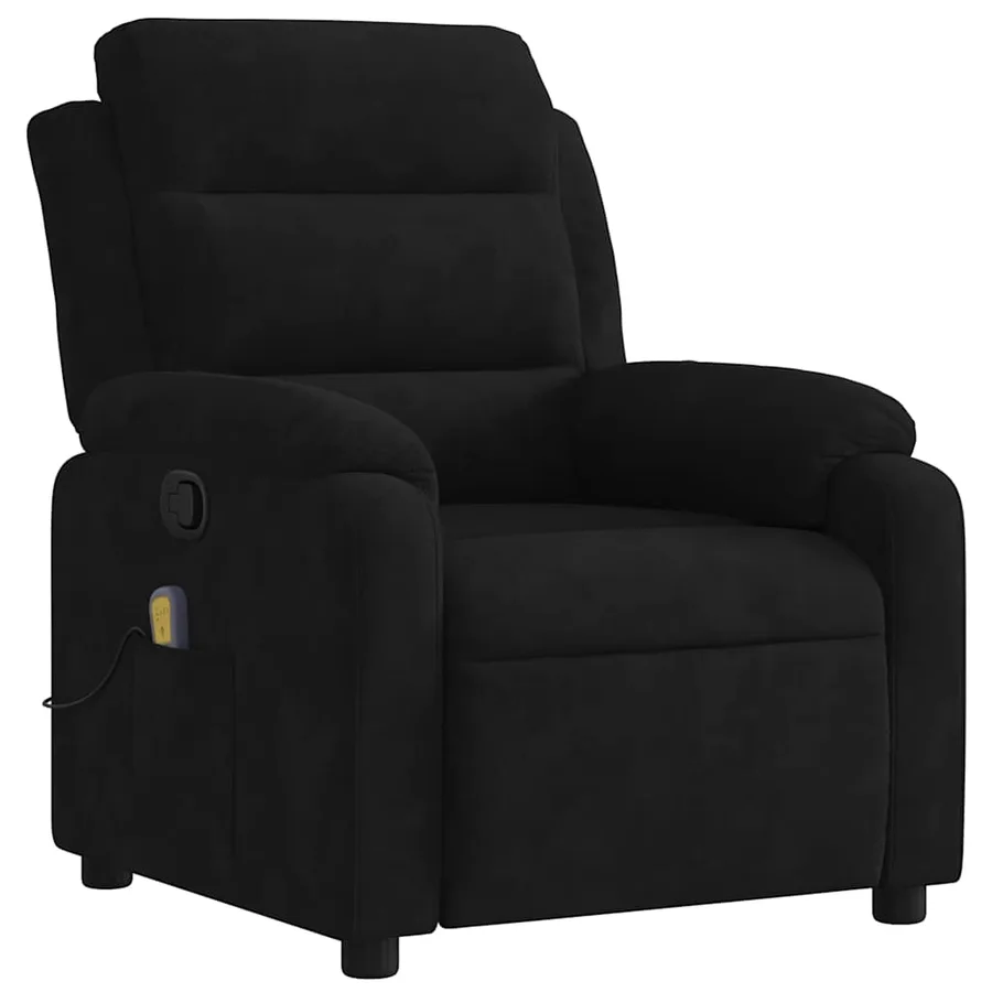 Fauteuil de massage inclinable noir velours - 4