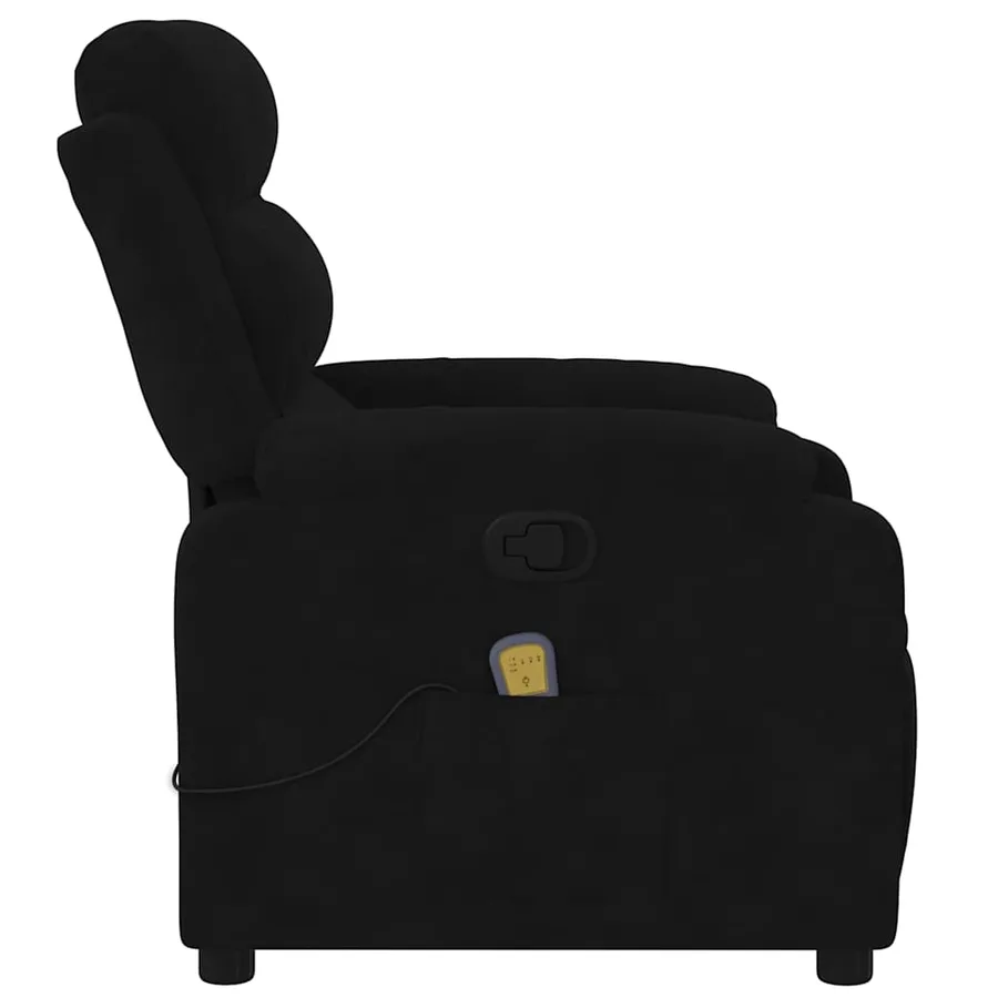 Fauteuil de massage inclinable noir velours - 9