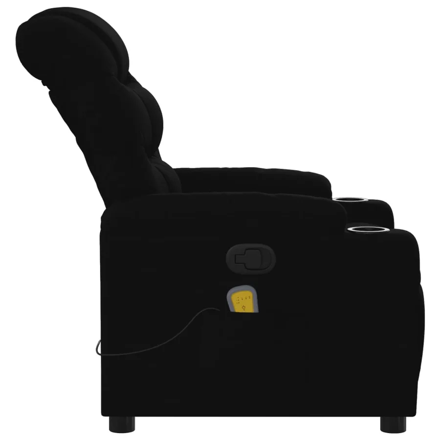 Fauteuil de massage inclinable Noir Tissu - 8