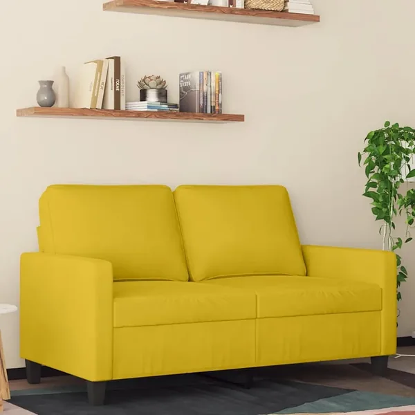 Canapé à 2 places Jaune 120 cm Velours