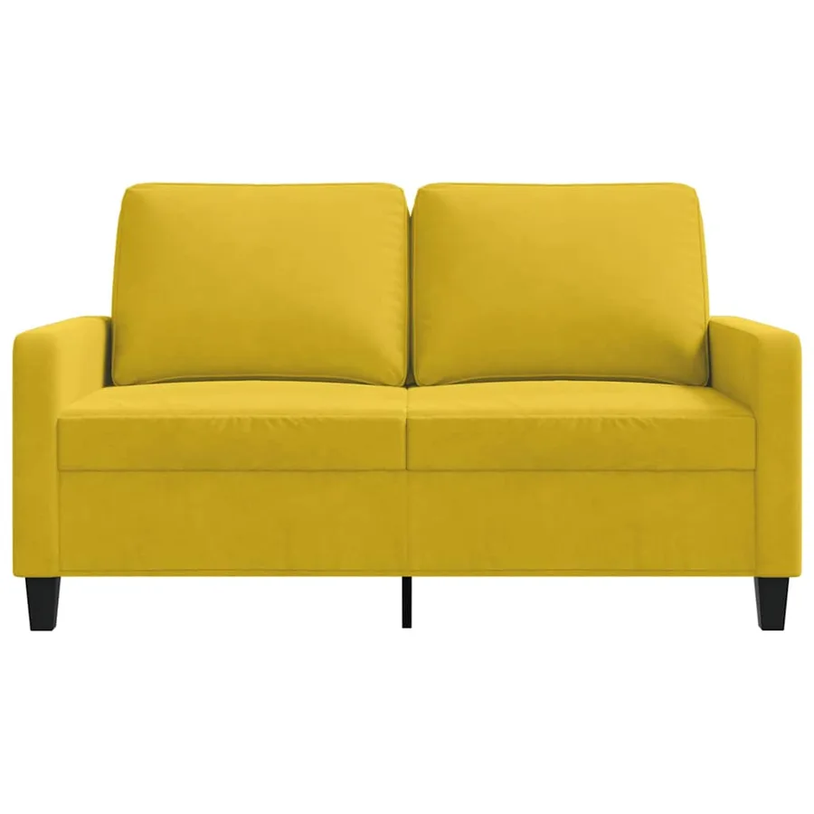 Canapé à 2 places Jaune 120 cm Velours - 4