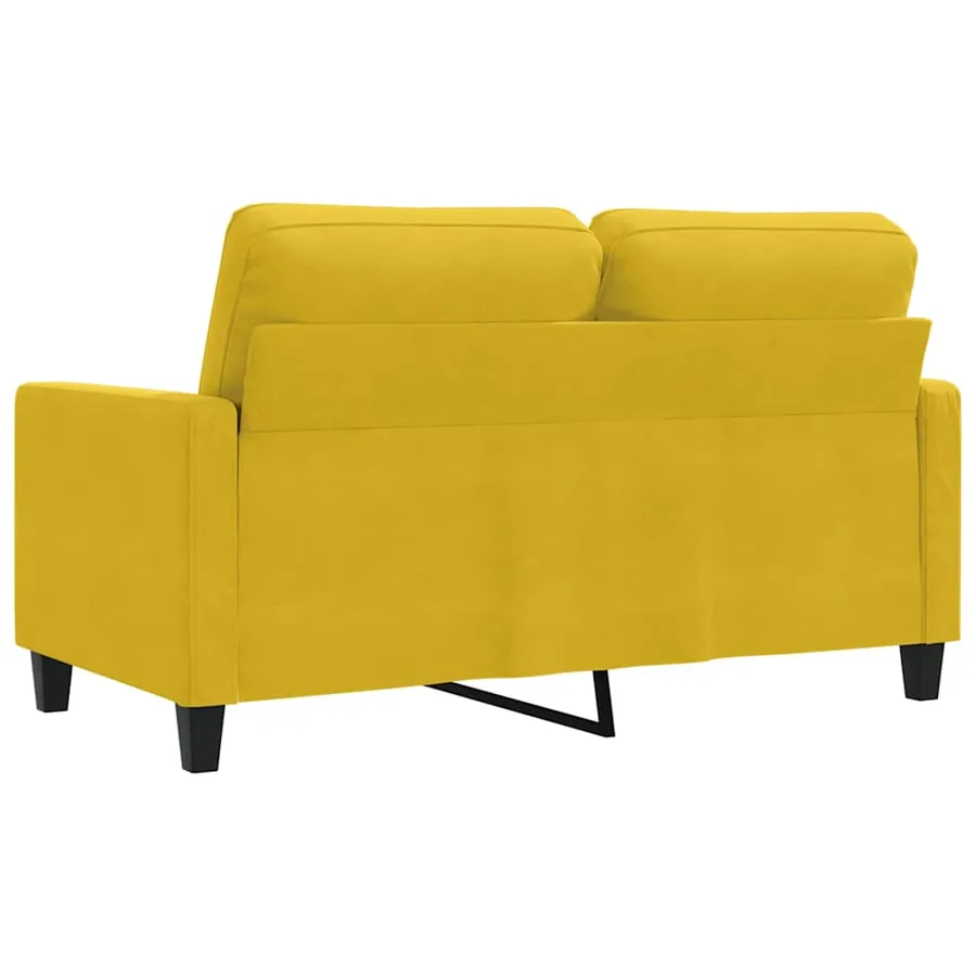 Canapé à 2 places Jaune 120 cm Velours - 6