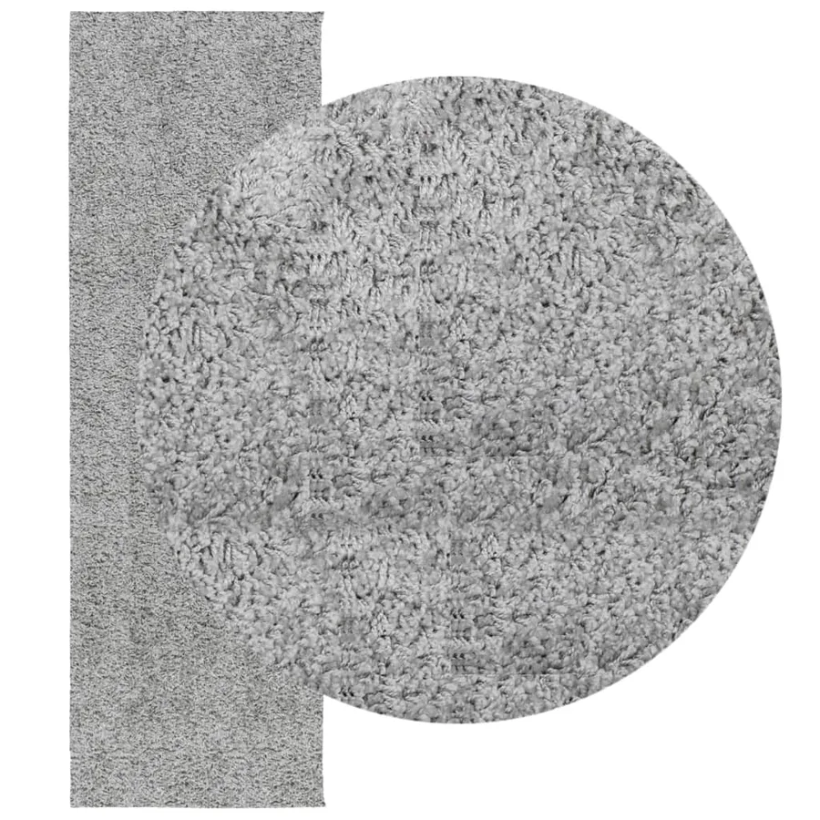 Tapis shaggy PAMPLONA poils longs moderne gris 80x250 cm - 3