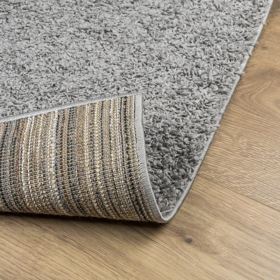 Tapis shaggy PAMPLONA poils longs moderne gris 80x250 cm - 5