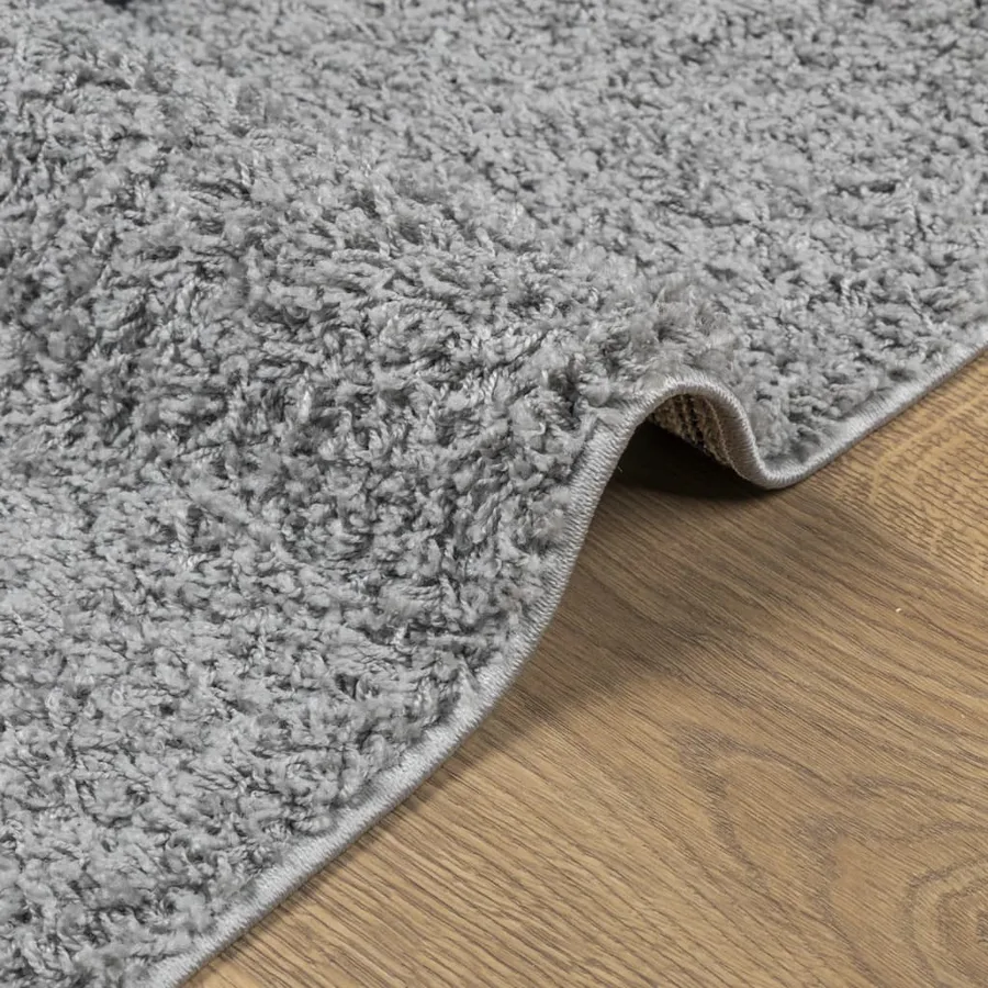 Tapis shaggy PAMPLONA poils longs moderne gris 80x250 cm - 6