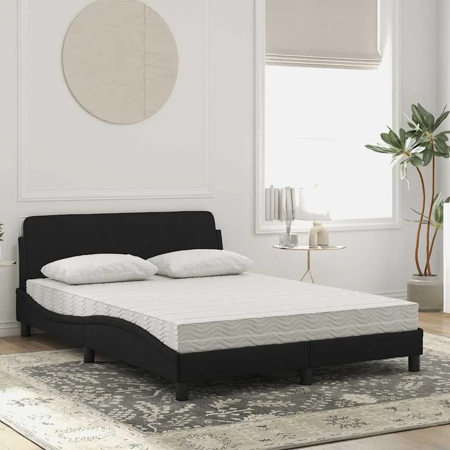 Lit avec matelas Dover noir 140x200 cm velours - 3