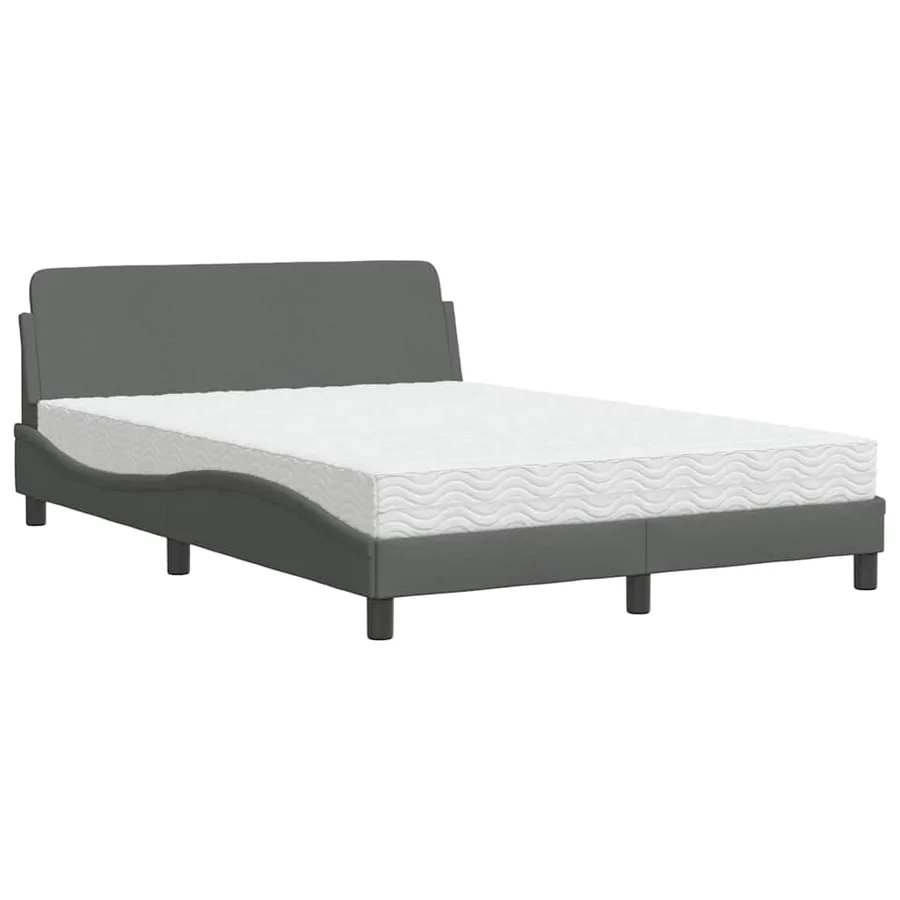 Lit avec matelas Dover gris foncé 140x200 cm tissu - 2