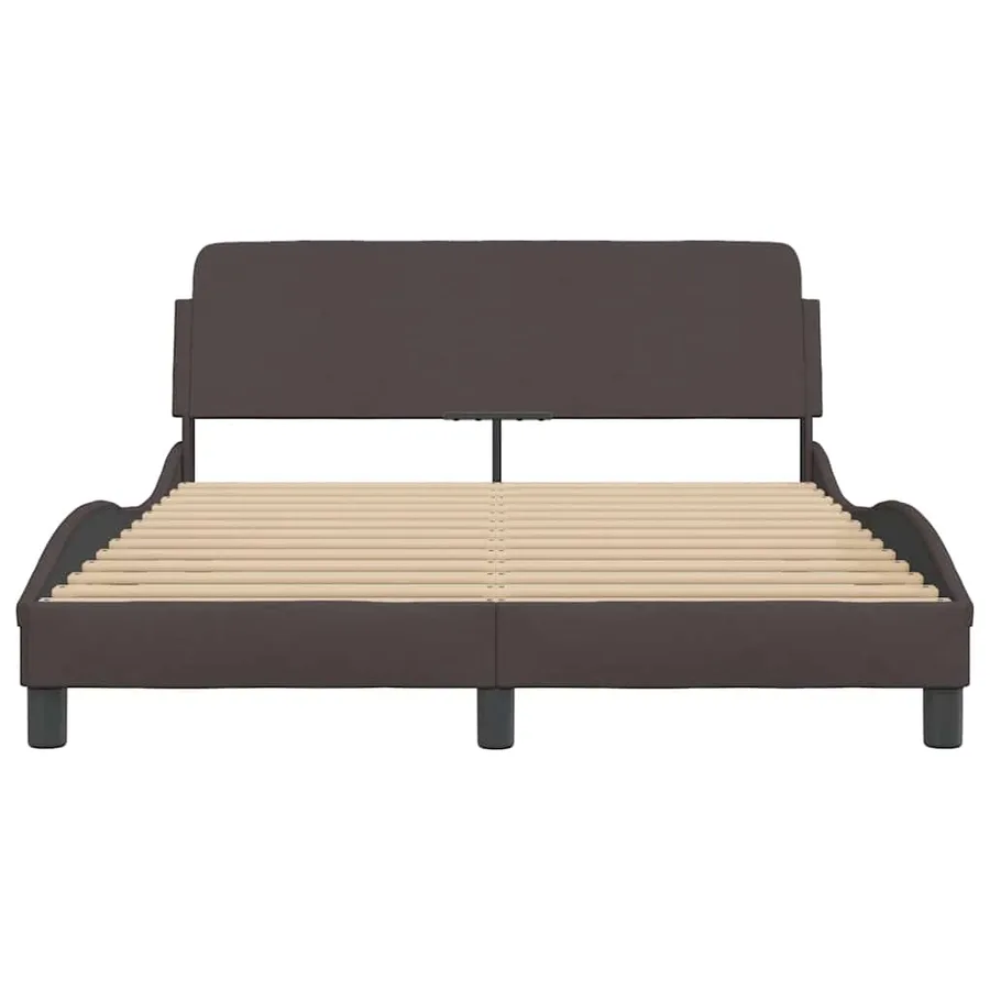Cadre de lit Dover marron foncé 140x200 cm tissu - 4