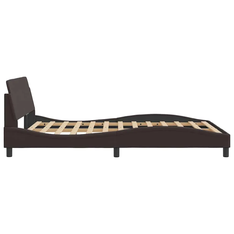 Cadre de lit Dover marron foncé 140x200 cm tissu - 5