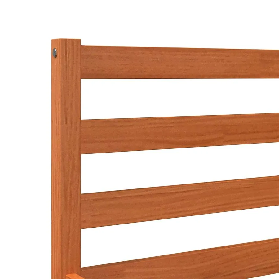 Cadre de lit sans matelas cire marron 200x200cm bois pin massif - 7