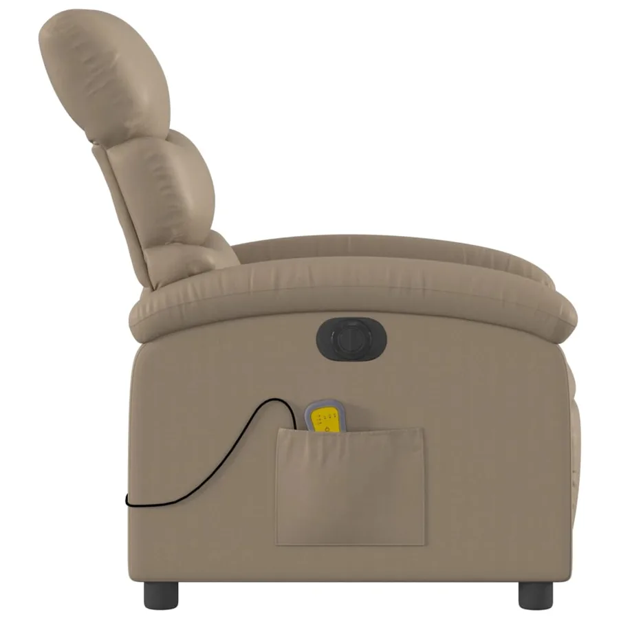 Fauteuil de massage inclinable électrique cappuccino similicuir - 10