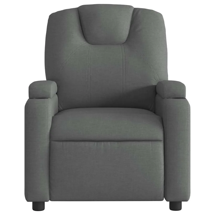 Fauteuil inclinable de massage électrique gris foncé tissu - 9
