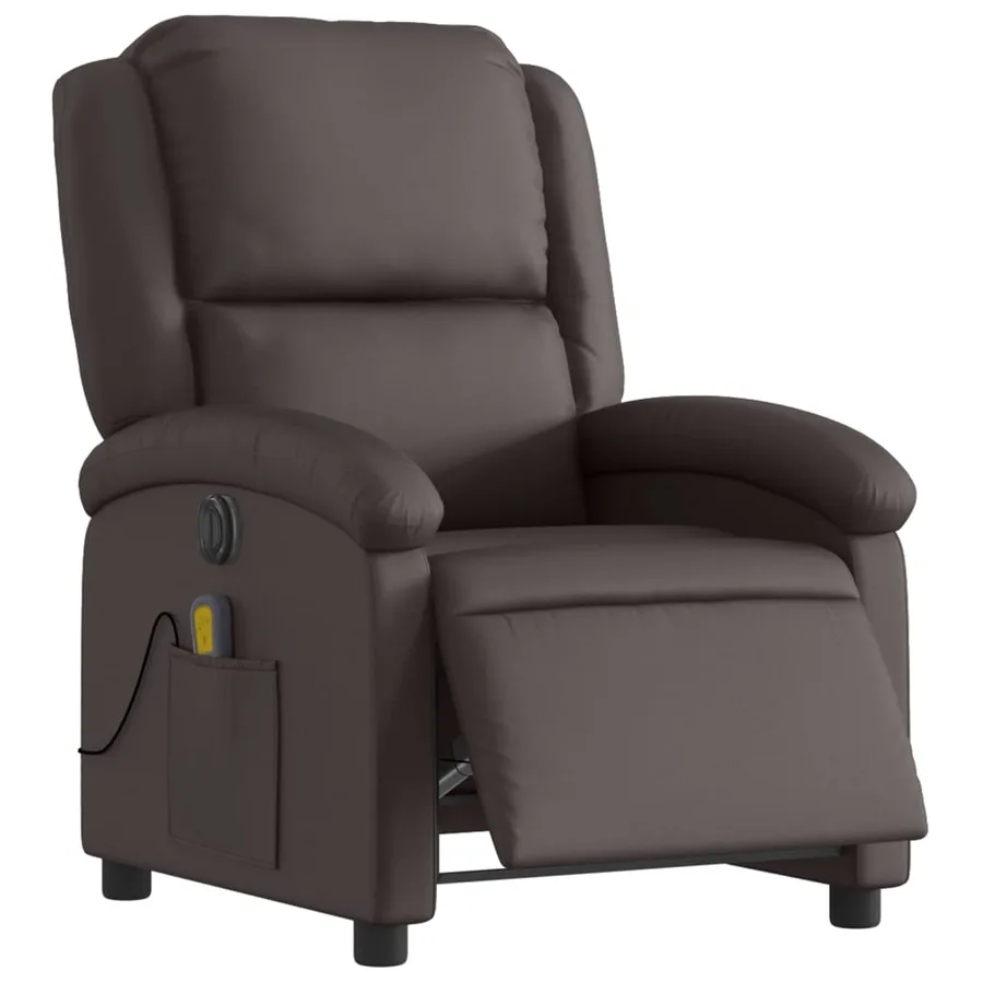 Fauteuil de massage inclinable électrique marron foncé - 3