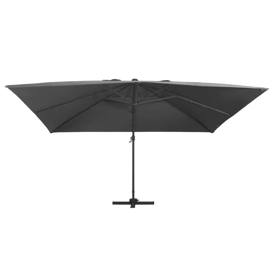 Parasol de jardin en porte-à-faux lumières LED mât en aluminium - 2