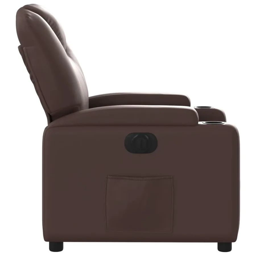 Fauteuil inclinable électrique Marron Similicuir - 10