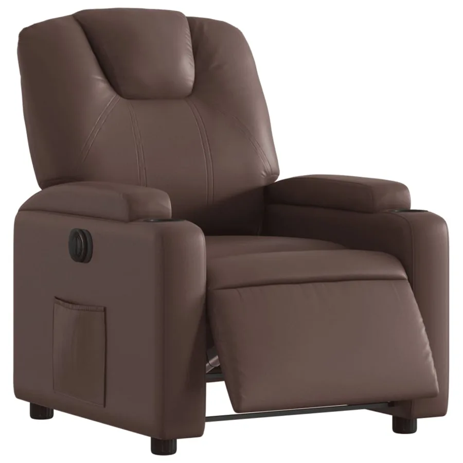 Fauteuil inclinable électrique Marron Similicuir - 3