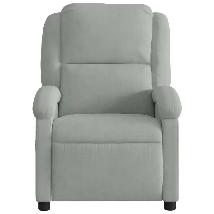 Fauteuil inclinable électrique gris clair velours - 9